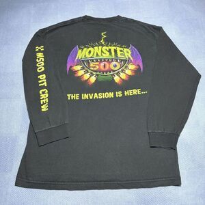 Monster 500 Monster Truck Toys R Us Promo Black Faded Long Sleeve Shirt Sz Large